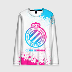 Мужской лонгслив Club Brugge neon gradient style