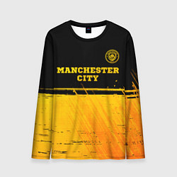 Лонгслив мужской Manchester City - gold gradient посередине, цвет: 3D-принт