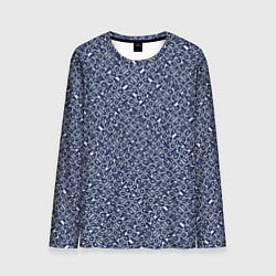 Мужской лонгслив Сине-белый паттерн узорчатый