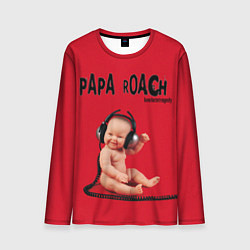 Мужской лонгслив Papa Roach - baby with headphones