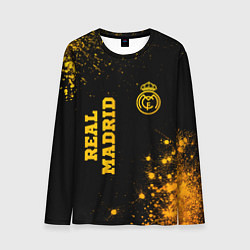 Лонгслив мужской Real Madrid - gold gradient вертикально, цвет: 3D-принт