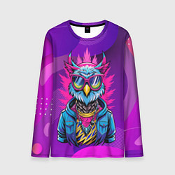 Лонгслив мужской Стильная сова в одежде, цвет: 3D-принт