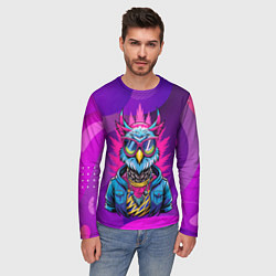 Лонгслив мужской Стильная сова в одежде, цвет: 3D-принт — фото 2