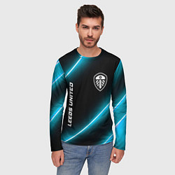Лонгслив мужской Leeds United неоновые лампы, цвет: 3D-принт — фото 2