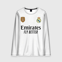 Лонгслив мужской ФК Реал Мадрид форма 24-25 домашняя, цвет: 3D-принт