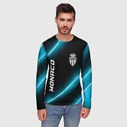 Лонгслив мужской Monaco неоновые лампы, цвет: 3D-принт — фото 2