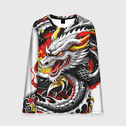 Лонгслив мужской Огнедышащий дракон в японском стиле, цвет: 3D-принт