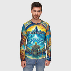 Лонгслив мужской Elden Ring лого и волшебное золотое кольцо, цвет: 3D-принт — фото 2