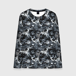 Мужской лонгслив Выдры купаются в речке - паттерн