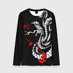 Лонгслив мужской Иллюстрация змеи в японском стиле, цвет: 3D-принт