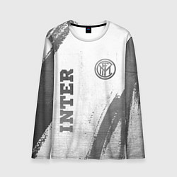 Лонгслив мужской Inter - white gradient вертикально, цвет: 3D-принт