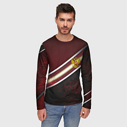 Лонгслив мужской Сталь Россия текстура, цвет: 3D-принт — фото 2