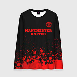 Лонгслив мужской Manchester United - red gradient посередине, цвет: 3D-принт