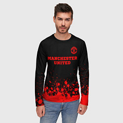 Лонгслив мужской Manchester United - red gradient посередине, цвет: 3D-принт — фото 2