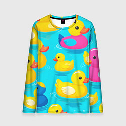 Лонгслив мужской Плавающие уточки, цвет: 3D-принт