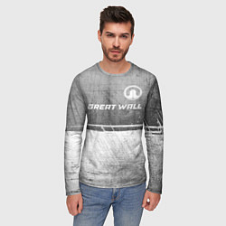 Лонгслив мужской Great Wall - grey gradient посередине, цвет: 3D-принт — фото 2
