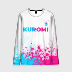 Лонгслив мужской Kuromi neon gradient style посередине, цвет: 3D-принт