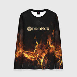 Мужской лонгслив Deadlock logo на фоне огня