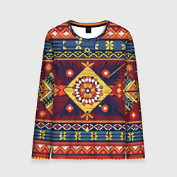 Лонгслив мужской Стиль советского ковра узоры и орнамент, цвет: 3D-принт