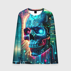 Лонгслив мужской Cool cyber skull - neon glow, цвет: 3D-принт