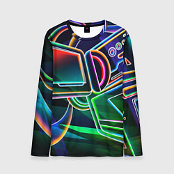 Мужской лонгслив Неоновая психоделика геймер