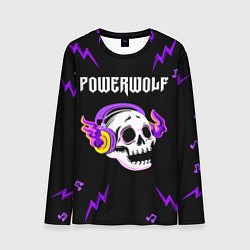 Мужской лонгслив Powerwolf неоновый череп