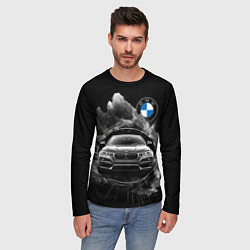 Лонгслив мужской BMW абстрактный дым, цвет: 3D-принт — фото 2