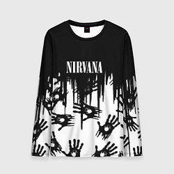 Лонгслив мужской Nirvana rok hand, цвет: 3D-принт