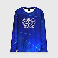 Лонгслив мужской Bayer 04 blue poly, цвет: 3D-принт