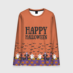 Лонгслив мужской Happy Halloween pattern, цвет: 3D-принт