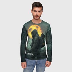 Лонгслив мужской Stalker город в тумане, цвет: 3D-принт — фото 2