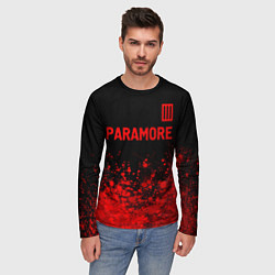 Лонгслив мужской Paramore - red gradient посередине, цвет: 3D-принт — фото 2