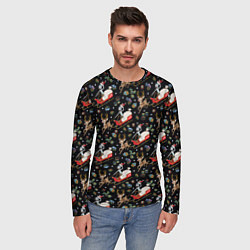 Лонгслив мужской Рик и Морти сани с оленем - Christmas, цвет: 3D-принт — фото 2
