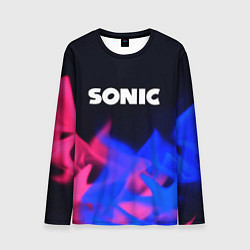 Лонгслив мужской Sonic neon flame, цвет: 3D-принт