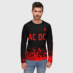 Лонгслив мужской AC DC - red gradient посередине, цвет: 3D-принт — фото 2