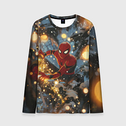 Мужской лонгслив Spiderman на новогодней елке