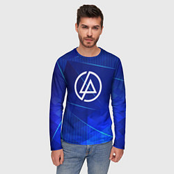 Лонгслив мужской Linkin Park blue poly, цвет: 3D-принт — фото 2