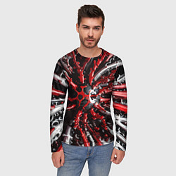 Лонгслив мужской Красно-белая инфекция, цвет: 3D-принт — фото 2