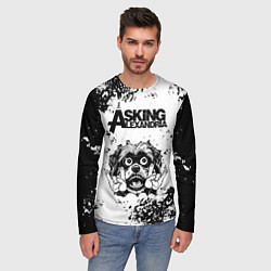 Лонгслив мужской Asking Alexandria - рок пес, цвет: 3D-принт — фото 2