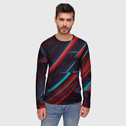Лонгслив мужской Абстракция из линий, цвет: 3D-принт — фото 2