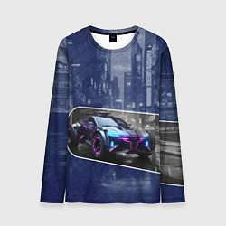 Мужской лонгслив Футуристичный автомобиль
