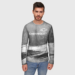 Лонгслив мужской Chevrolet - grey gradient посередине, цвет: 3D-принт — фото 2