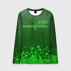 Мужской лонгслив Counter-Strike 2 - green gradient посередине