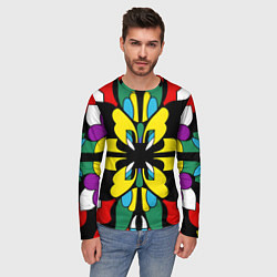 Лонгслив мужской Яркий калейдоскоп, цвет: 3D-принт — фото 2