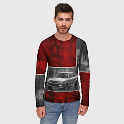Лонгслив мужской Автомобиль в серо-красных тонах, цвет: 3D-принт — фото 2