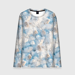 Лонгслив мужской Мороз и солнце - еловые шишки, цвет: 3D-принт