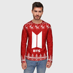 Лонгслив мужской Новогодний BTS с оленями, цвет: 3D-принт — фото 2