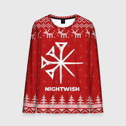 Мужской лонгслив Новогодний Nightwish с оленями