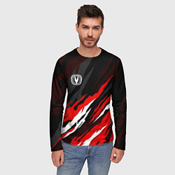 Лонгслив мужской Changan - красные языки, цвет: 3D-принт — фото 2