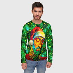 Лонгслив мужской Ded Moroz: pop-art-brut-nouveau pointillism, цвет: 3D-принт — фото 2